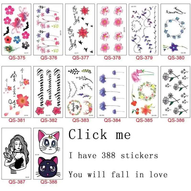 Waterproof Temporary Tattoo Sticker Watercolor Cute Little Animal