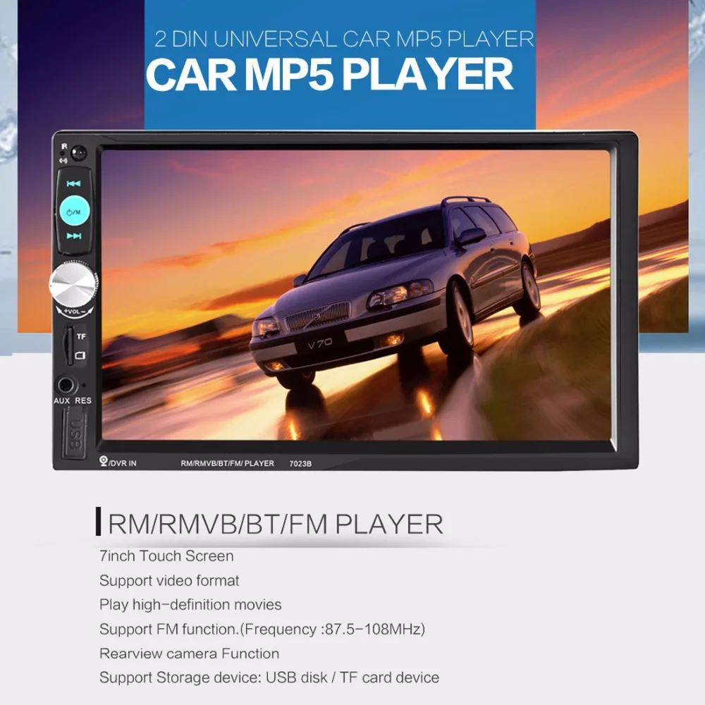 

Car Video Players 7inch Touch Screen 2din Car Radio Stereo Bluetooth / AUX / SD / FM / USB MP5 Player