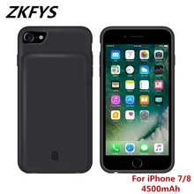 ZKFYS 4500 мАч большой емкости портативный внешний аккумулятор чехол для iPhone 7 8 ультра тонкий быстрое зарядное устройство крышка батареи