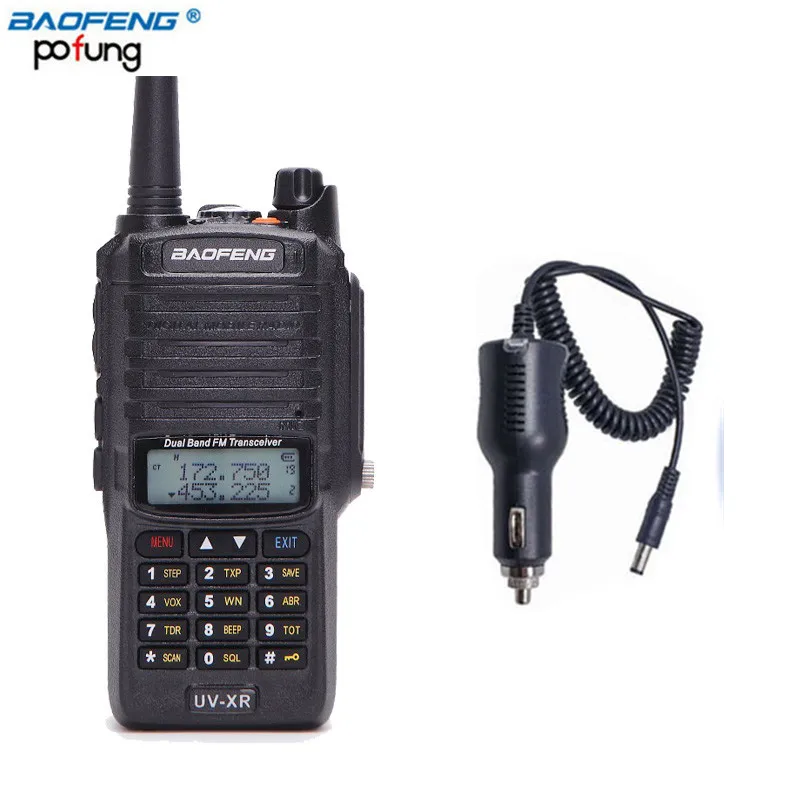 add car charger Baofeng UV-XR 10 Вт Мощный IP67 10 Вт Водонепроницаемая рация CB радио портативная 10 км дальность дальности двухстороннее радио - Цвет: add car charger