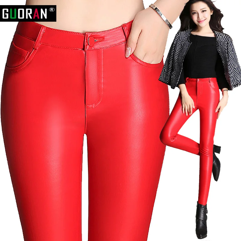 Online Get Cheap Women Red Leather Pants -Aliexpress.com