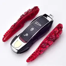 Подарочный Роскошный чехол-держатель для ключей с бриллиантами для Porsche Macan Panamera 911 981 991 Bobst Cayenne Smart Key защитная оболочка