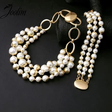 Ювелирные изделия joolim оптом/имитация жемчуга ожерелье браслет набор Американский и Европейский стиль ювелирные изделия Индивидуальные ювелирные изделия