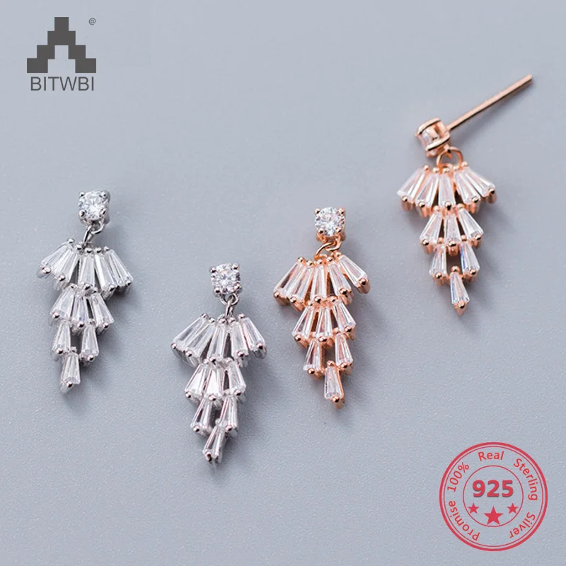 

2018 New Style S 925 Sterling Silver Fashion Creative Personality Christmas Trees Zircon Crystal Stud Earring