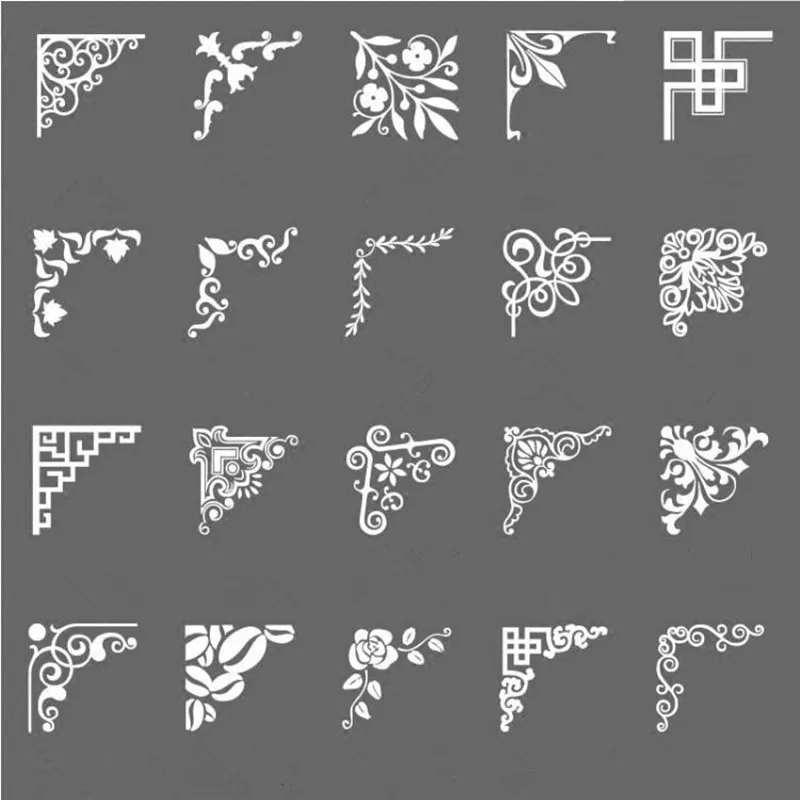 4pcs/set Self adhesive window glass sticker Decorative Window Film furniture glass mirror corner