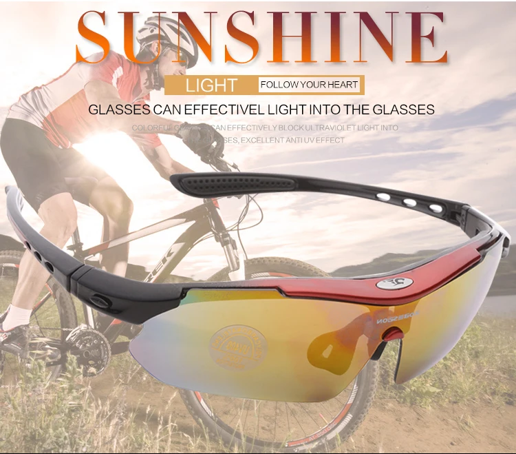 Polarized Fun Sports Cycle Sunglasses Ciclismo 5 Lenses Eyewear