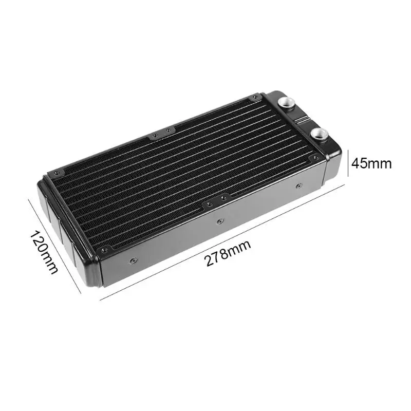 120 мм/240 мм 24 трубки G1/4 резьба водяного охлаждения Радиатор с двойным водяным охлаждением теплоотвод для ПК компьютер водяного охлаждения