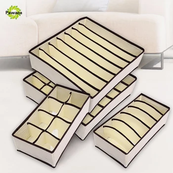 

New 4PCS Underwear Bra Organizer Storage Box 2 Colors Beige/Rose Drawer Closet Organizers Boxes For Underwear Scarfs Socks Bra