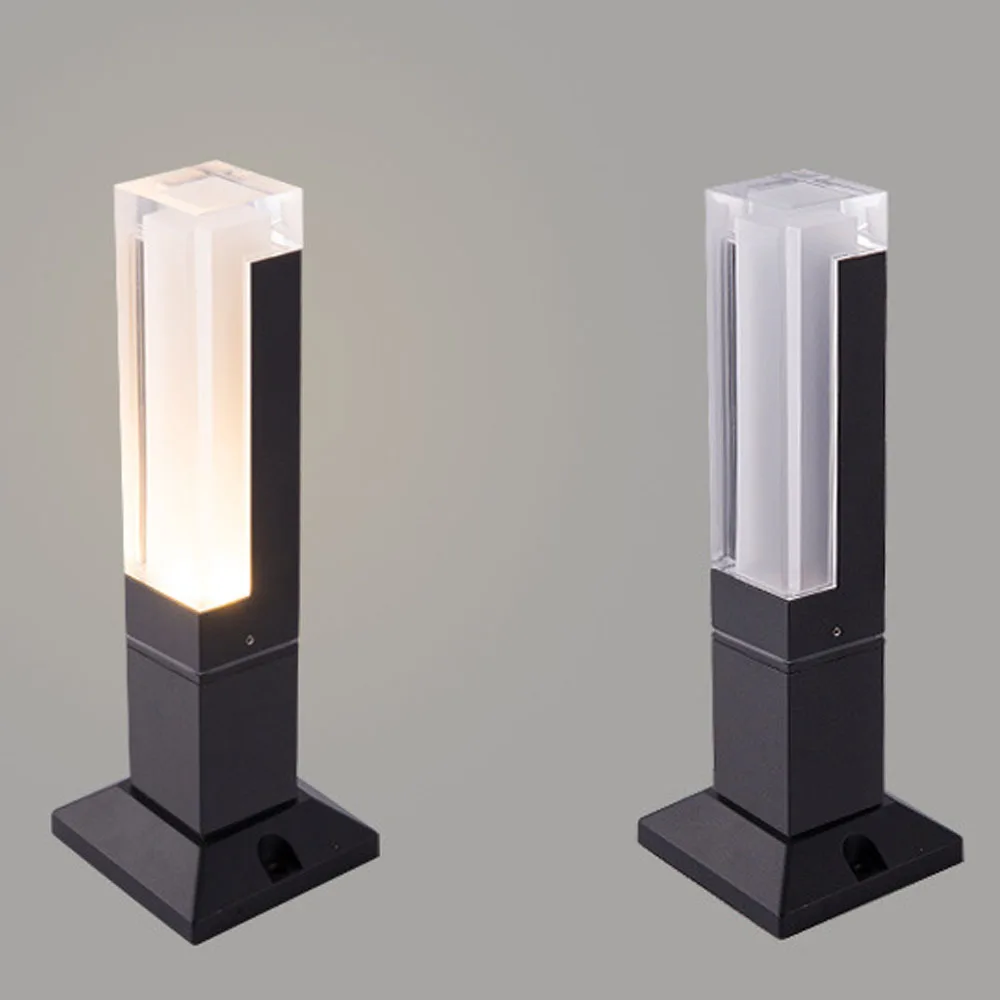 BECOSTAR-Aluminum-Gray-Black-Outdoor-Waterproof-LED-Lawn-Lighting-LED-Bollard-Lamp-Height-27cm-or-40cm