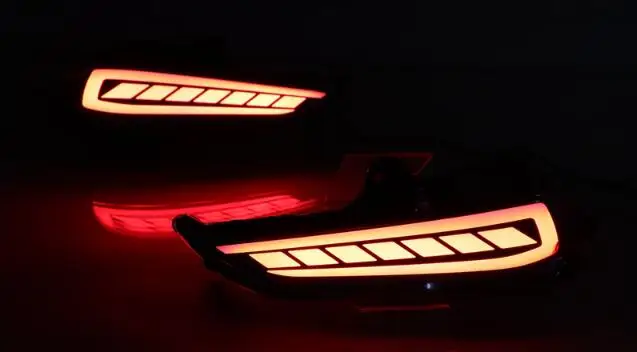 Для Toyota Yaris светодиодный заднего бампера отражатель задний фонарь стоп-сигнал бар вождения сзади Туман лампа