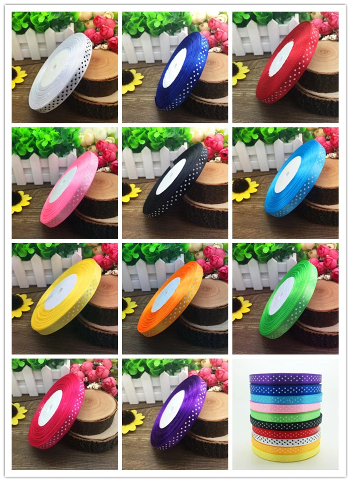 

Wholesale New 10 Yards 3/8" 9mm Bulk Polka Dot Ribbon Satin Craft Supplies Pick Colors
