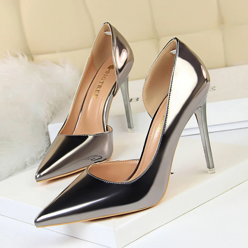 BIGTREE/chaussure femme talon/обувь больших размеров женские туфли-лодочки на высоком