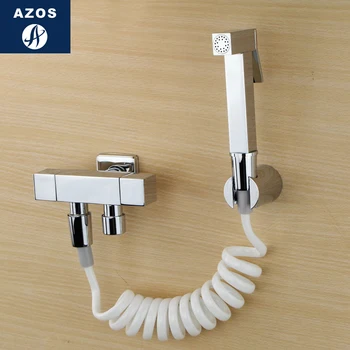 

Azos Bidet Faucet Pressurized Sprinkler Head Brass Chrome Cold Water Two Function Washing Machine Pet Bath Toilet SquarePJPQ011B