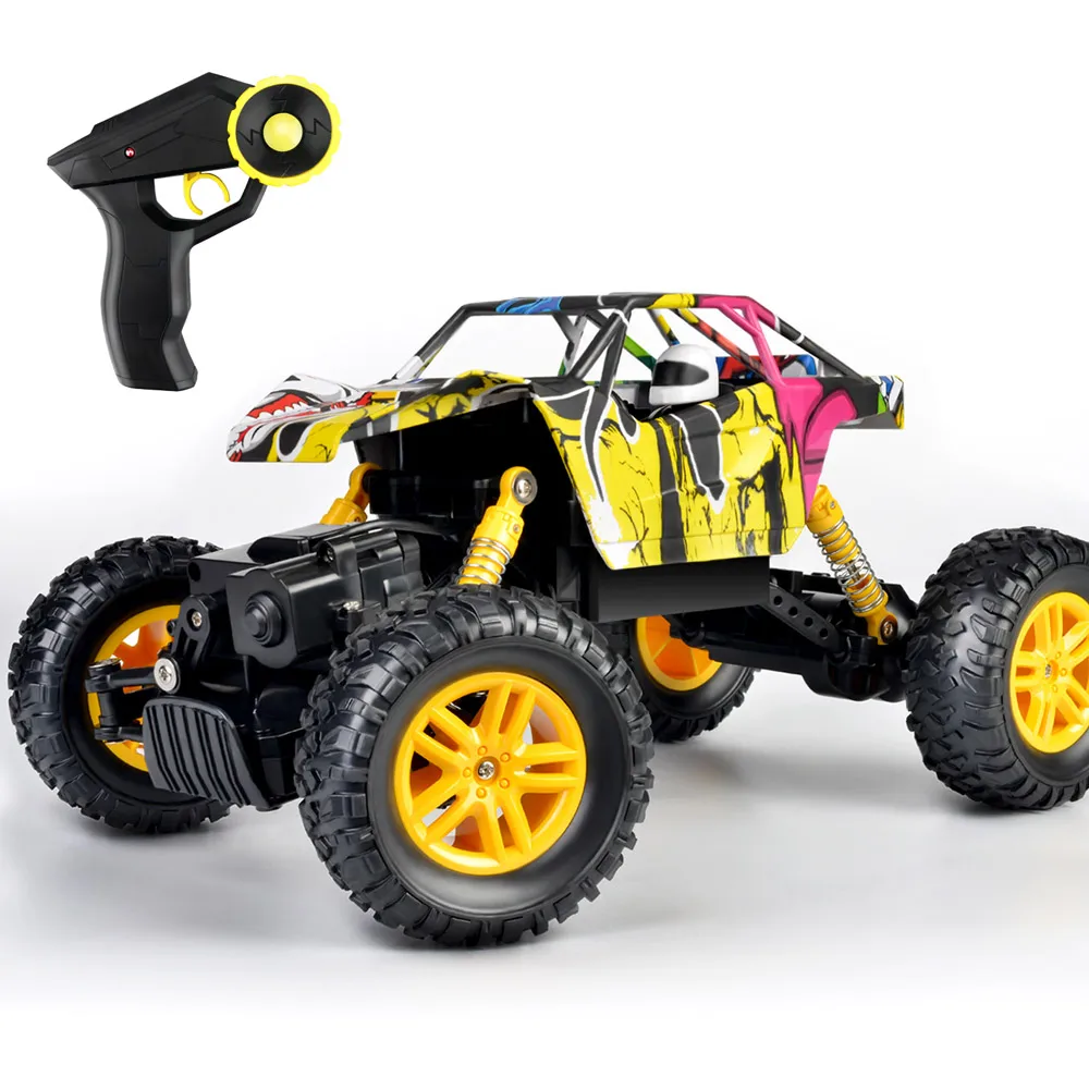 

Remote Control Car 2.4GHz 4WD Off Road High Speed RC Car 1/18 Dual Motors Rock Crawler Graffiti Racing Monster Truck