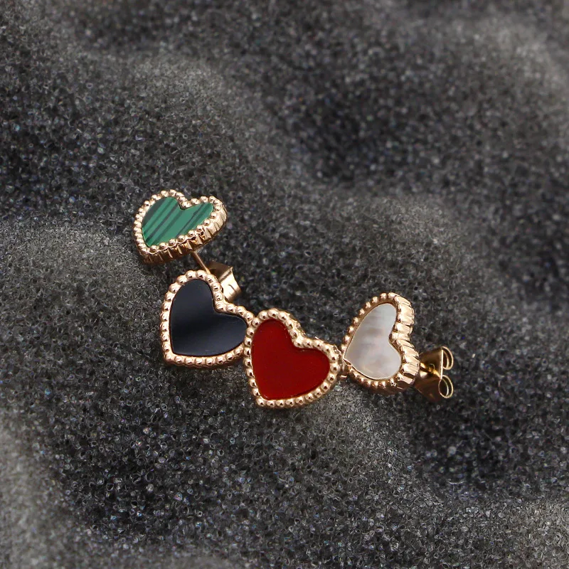 

Classic Heart stud earrings Titanium Steel rose gold color Women Wedding Stud Earrings /Unisex Cheap Stud Earrings