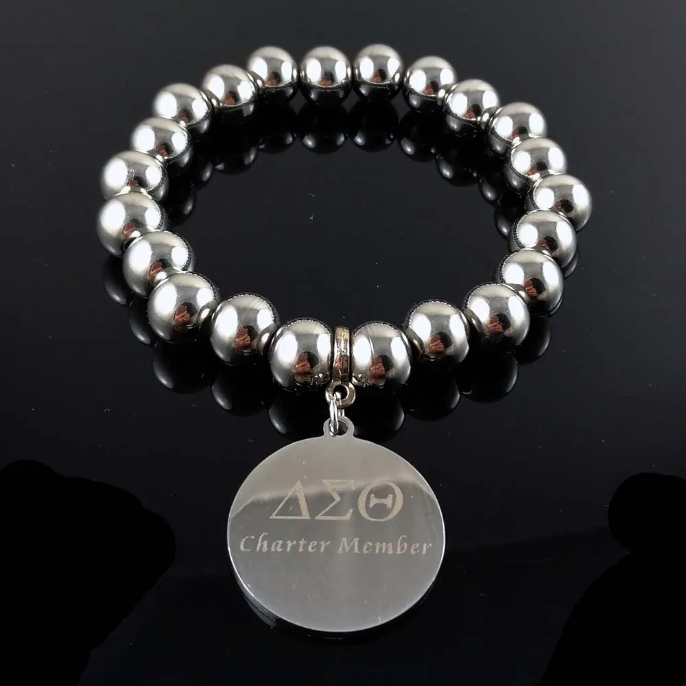 

Sorority High Quality 316L Stainless Steel Delta Sigma Theta sheild charm DST charter member Bracelet Jewelry Bangle