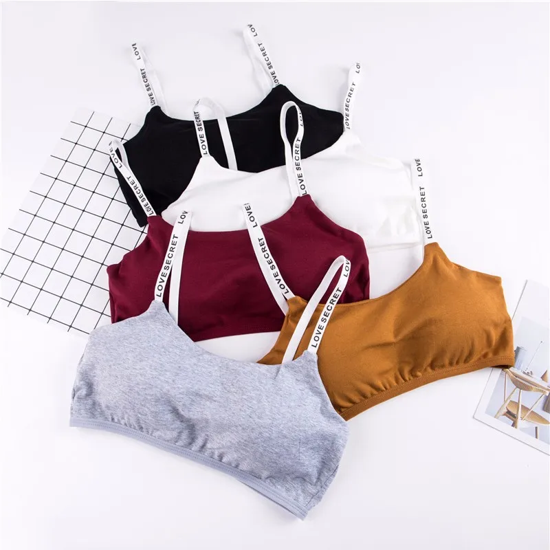 5 Colors New Fashion Bra Screw Thread Vest Top Bras For Women Letter Straps Wire Free Lingerie Women Underwear Solid Sexy Bra 5 Colors New Fashion Bra Screw Thread Vest Top Bras For Women Letter Straps Wire Free Lingerie Women Underwear Solid Sexy Bra