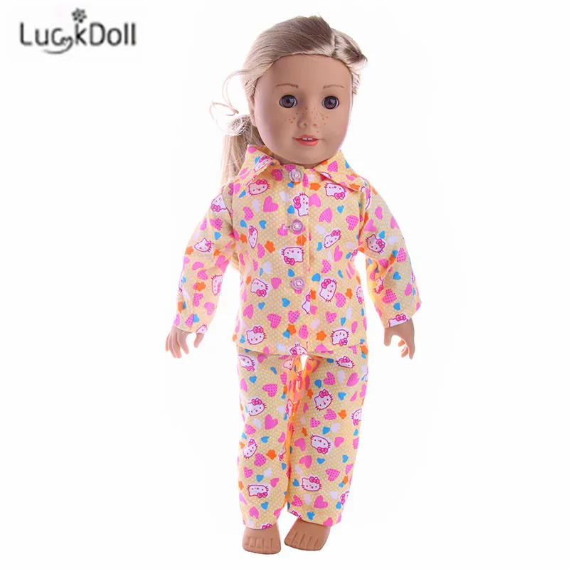 Пижама LUCKDOLL с принтом для девочек 18 дюймов 43 см|Куклы| |