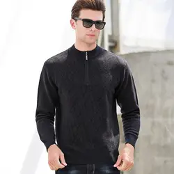 MACROSEA для мужчин's толстые пуловеры 100% мериносовой шерсти удобные трикотажные свитеры печати сплошной цвет мужчин свитер на молнии 8101