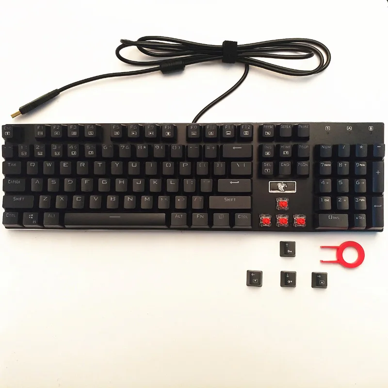 Механическая игровая клавиатура RGB с подсветкой синий красный коричневый