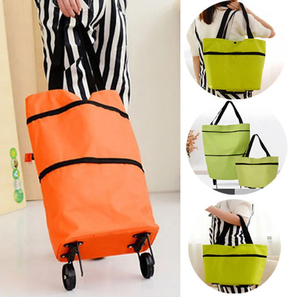 Shopping Trolley Bag Portable Oxford Foldable Tote bag Shopping Cart  Reusable Grocery Bags with Wheels Rolling Grocery Cart Bags|Storage Bags| -  AliExpress