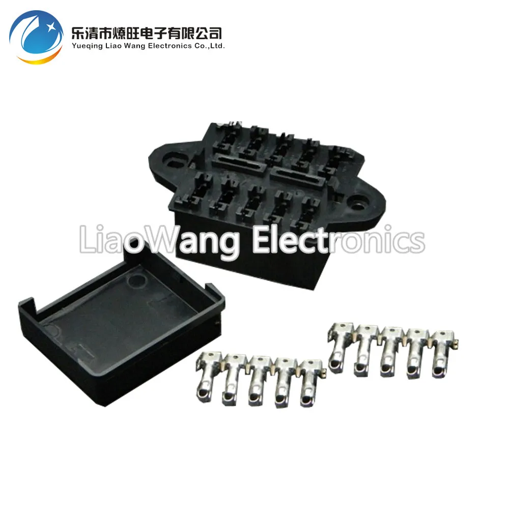 10 Way Auto fuse box assembly With terminals Dustproof fuse box fuse