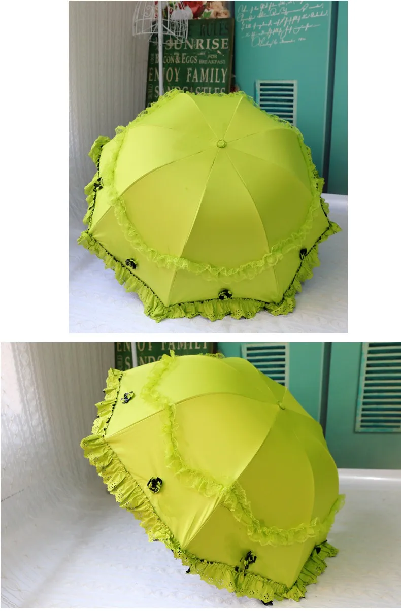 Новинка, 8 цветов, креативный складной зонтик принцессы, зонт от солнца, кружевной зонтик, зонты для дождя, для женщин, изогнутый, УФ, guarda chuva