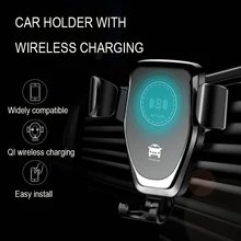 

Allvcover Car Gravity Mount Qi Wireless Charger For iPhone X 8 Plus Air Vent Phone Holder Fast Wireless Charging Pad For Samsung