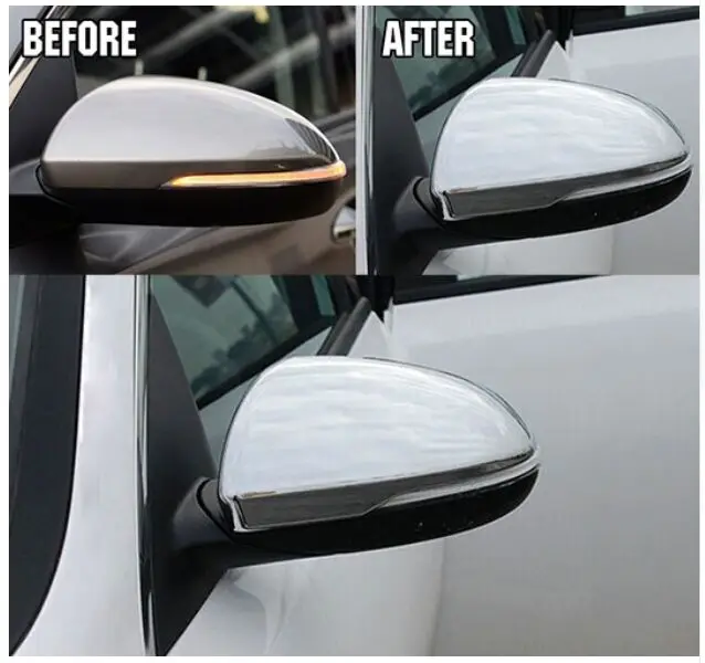 2pcs Fits For Hyundai Tucson 2016 2017 2018 Chrome Side Door Mirror Cover Rear View Cap Molding Garnish Overlay Protector Car Styling 