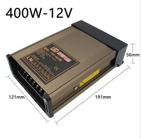 3 года гарантии DC 12 В/24 В водонепроницаемый светодиодный драйвер AC100-240V адаптер трансформатор драйвер 150 Вт 200 Вт 250 Вт 300 Вт 400 Вт - Цвет: 400W 12V