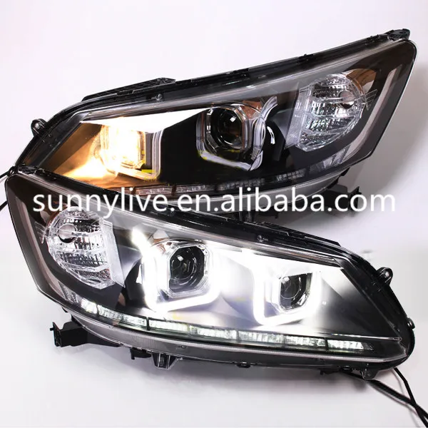 2013 2014 year For Accord HONDA LED Strip U Type Angel Eyes Head lamp