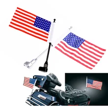 Motorcycle Decorations Rear Mount Flag Pole with Adjustable Mounting Bracket American Flag For Harley Honda GL1800