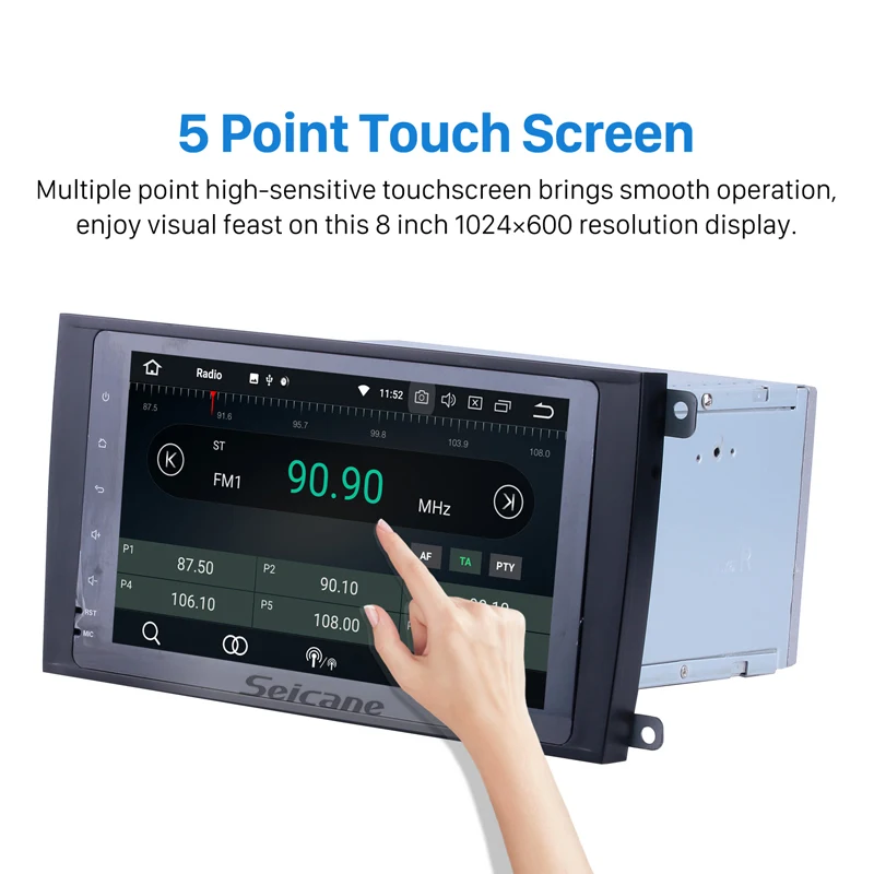 Discount Seicane Android 8.0 8 Core 4GB RAM+32GB ROM Car Radio Bluetooth GPS Navigation Player For 2003 2004 2005-2011 Porsche Cayenne 5