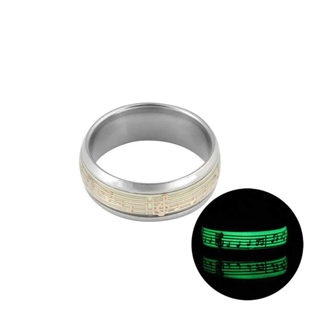 

Love Couple Ring Stainless Steel Luminous Rings for Couples Glow In the Dark Fashion Jewelry Wedding Rings for Men and Women