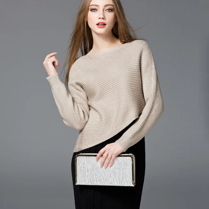 Elegant Fashion White Slim Sweater Pullover Women Sweaters O Neck Long