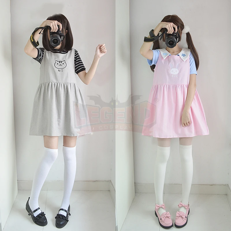 Dva Kumamon Neko Grey Cat Cosplay Adult Costume Casual Wear Daily Wear