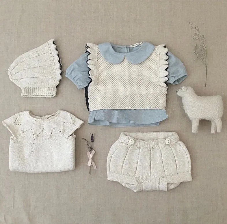 

Baby Girls Sets 2019 Spring Wool Knit Pattern Sweater +Pants 2 Pcs Toddler Girls Infant Suit Children Clothes