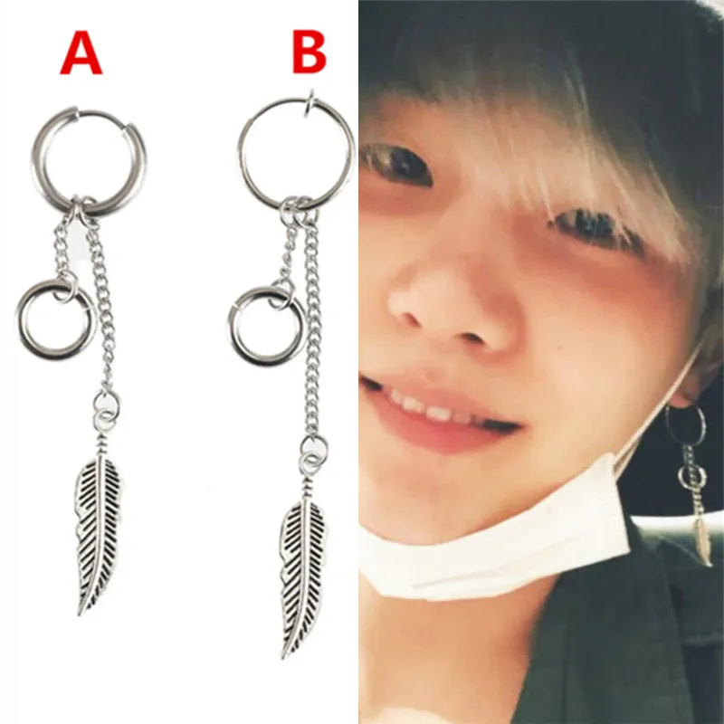 KPOP DNA корейский QUMORAIN 1 шт. Bangtan Boys Album JIMIN серьги-гвоздики в виде крыльев модные ювелирные изделия аксессуары для мужчин и женщин