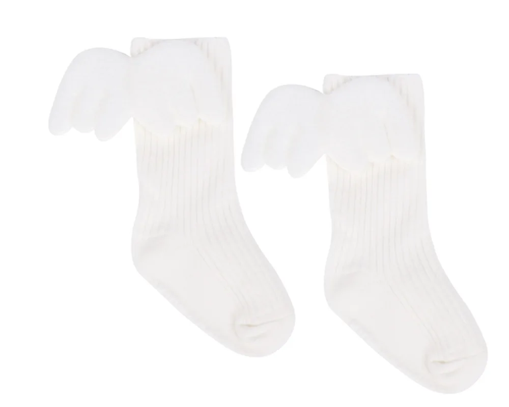 Детские гольфы хлопковые милые носки с крыльями ангела для малышей мягкие носки для детей ясельного возраста, 4 ярких цвета детские гетры, От 0 до 4 лет