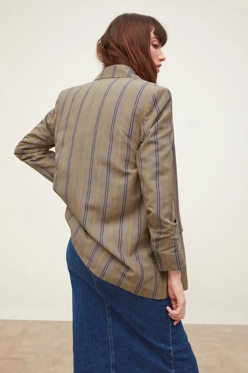 Классический однотонный двубортный женский пиджак блейзер с надрезом воротник Женский костюм пальто Модный повседневный осенний уличная одежда Топ