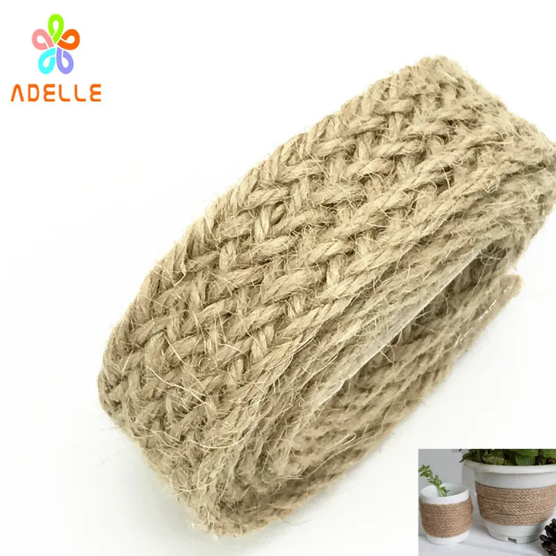 

10/15/20mm Rustic Organic Braided Jute Linen Flat Tape/Rope Craft hessian Twine String thick DIY zakka free shipping 10m
