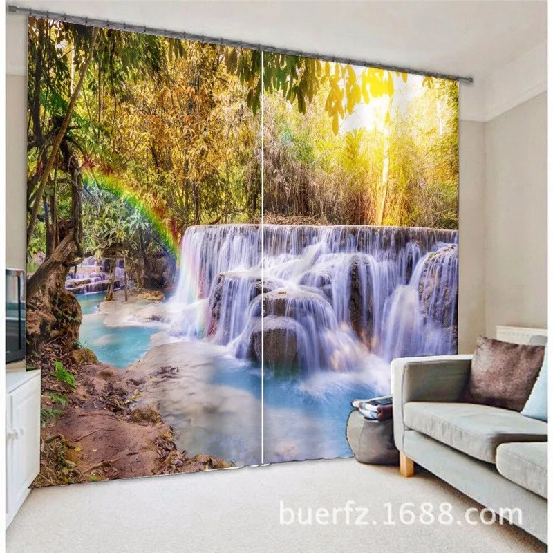 

Landscape 3D Blackout Window Curtains For Living room Bedding room Hotel/Office Curtain Drapes Cortinas para sala