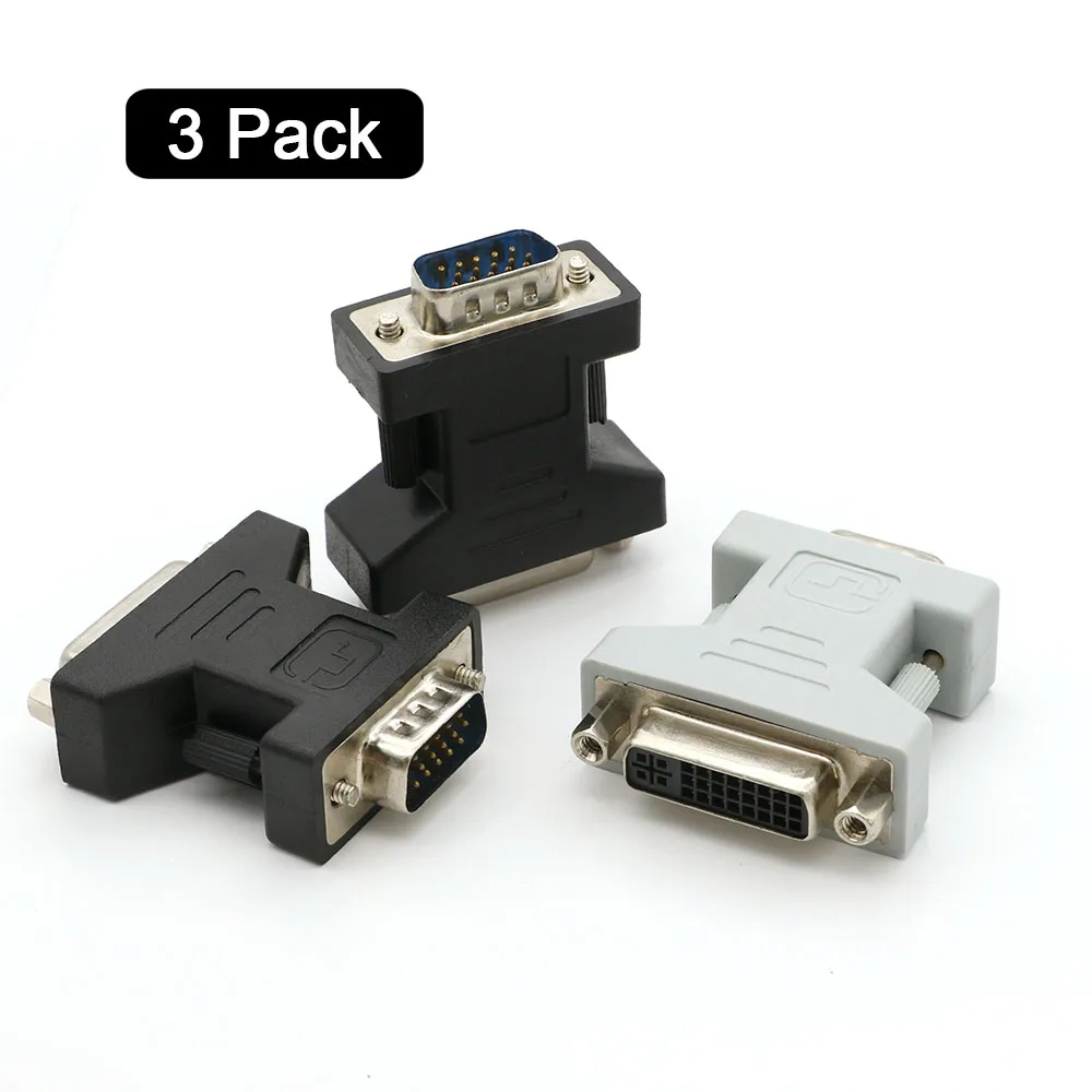 3 шт. Кабель адаптер DVI мама к VGA папа 24 + 5 Pin 15 преобразователь для игр DVD ноутбука HDTV