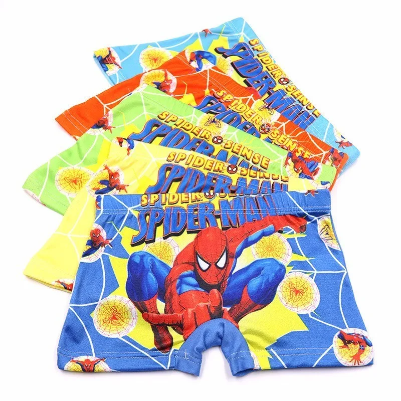 

10pcs/lot Hot Cartoon Spiderman Boys Underwear Children Cotton Underpants Baby Boy Milk Silk Boxer Shorts Panties Kids Clothings