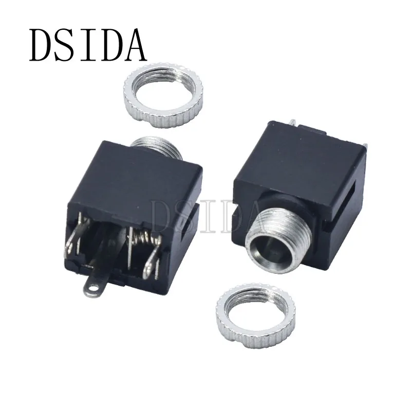 

10Pcs PJ-301CM 3.5MM Female Headphone Plug Dual Channel Audio Video Welding Line For Headphone Socket PJ301CM