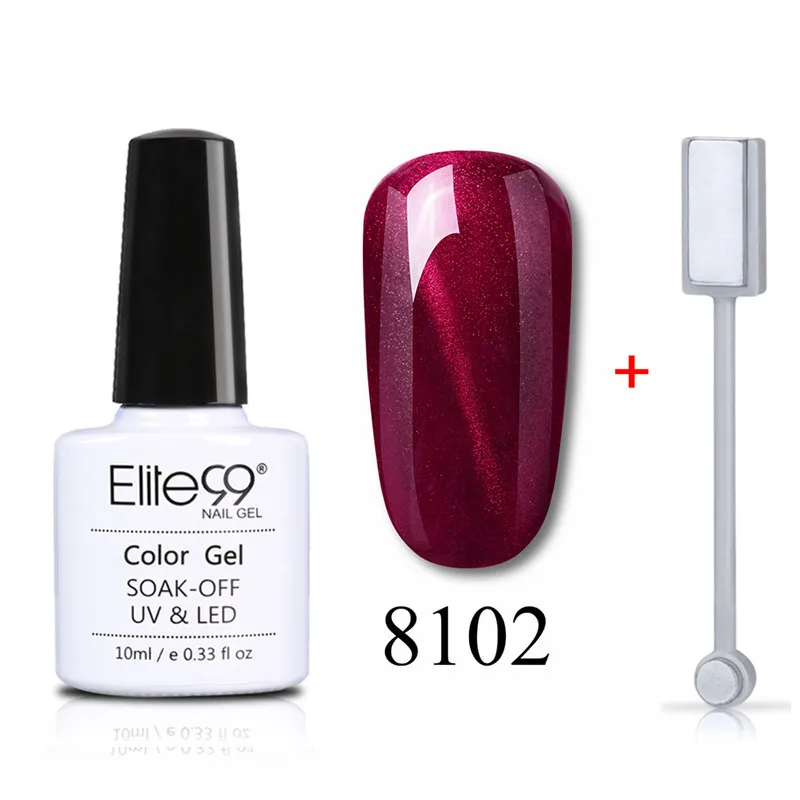 Elite99 10 мл нефритовый лак для ногтей с эффектом «кошачий глаз» вылеченный УФ-светодиодный Гель-лак жемчужного цвета Полупостоянный Магнитный Гель-лак - Цвет: 8102 and Magnet