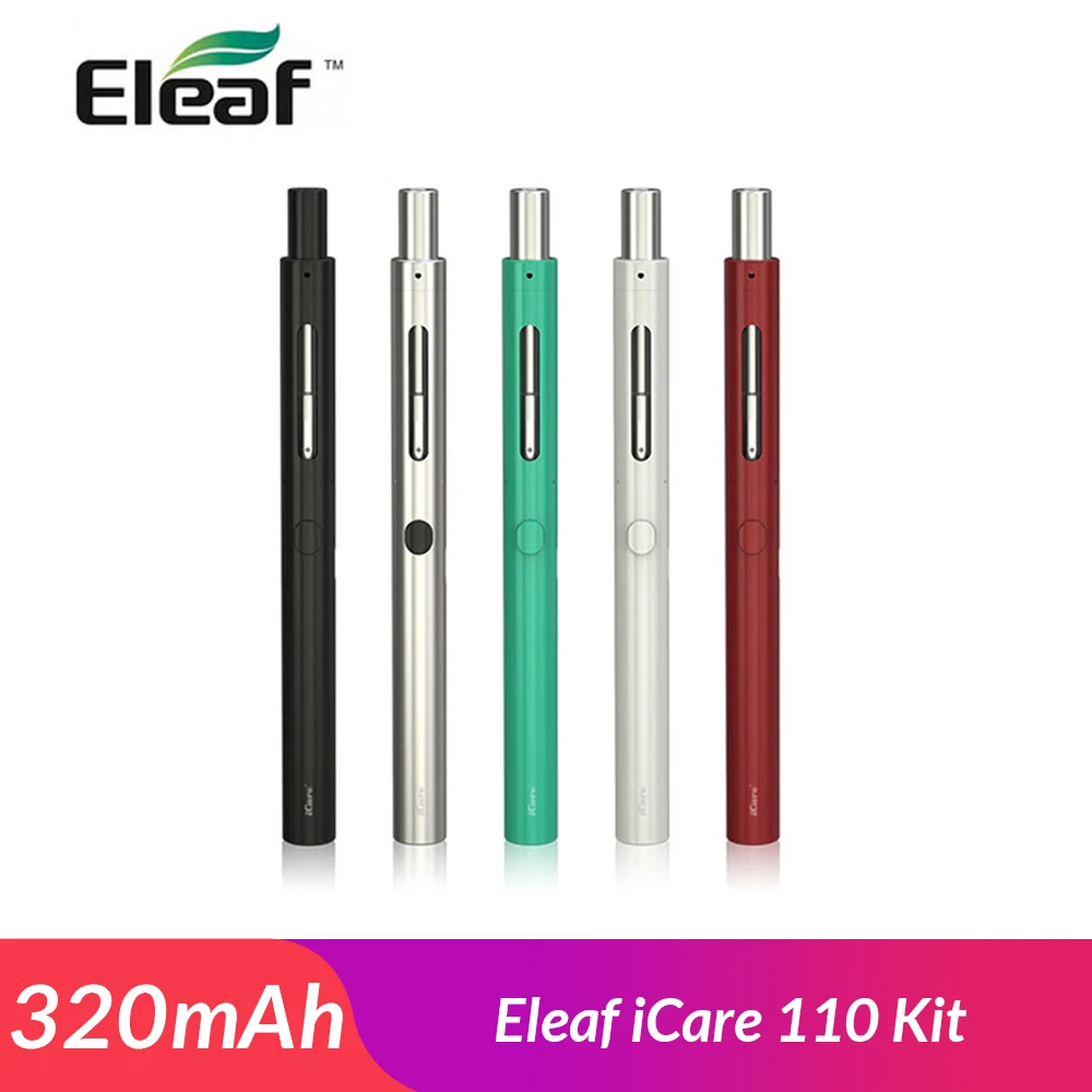 

Original Eleaf iCare 110 Starter Kit 1.3ml built in 320mAh Batteer with Eleaf IC 1.1ohm Coil electronic cigarette vape pen kit