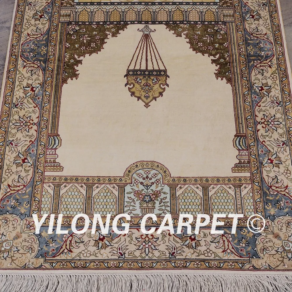 Yilong 2 5 'x4' Восточный Шелковый молитвенный коврик ручной работы персидский