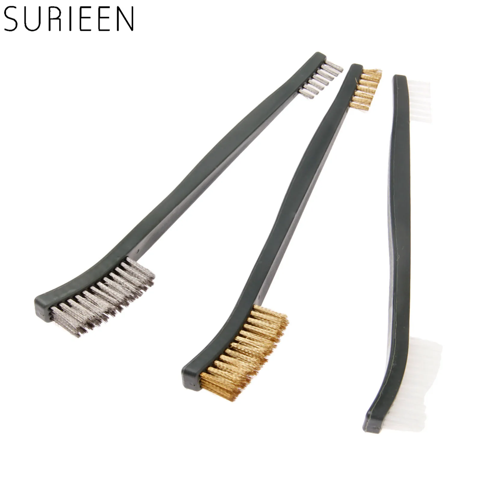 SURIEEN 3pcs/Set Gun Cleaning Set Brush Double Headed Cleaning Kit Hand Gun Hunting Accessories Tactical Rifle Clean Tool