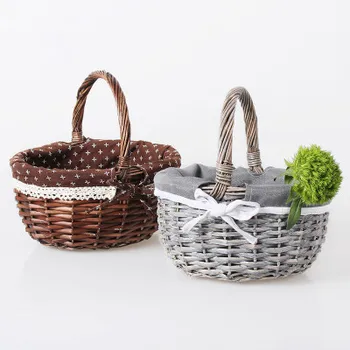 

Handmade Summer small bag female Tote Bag holiday straw bag rural wind woven handbag Flower Pot Tidy-Up Storage Container